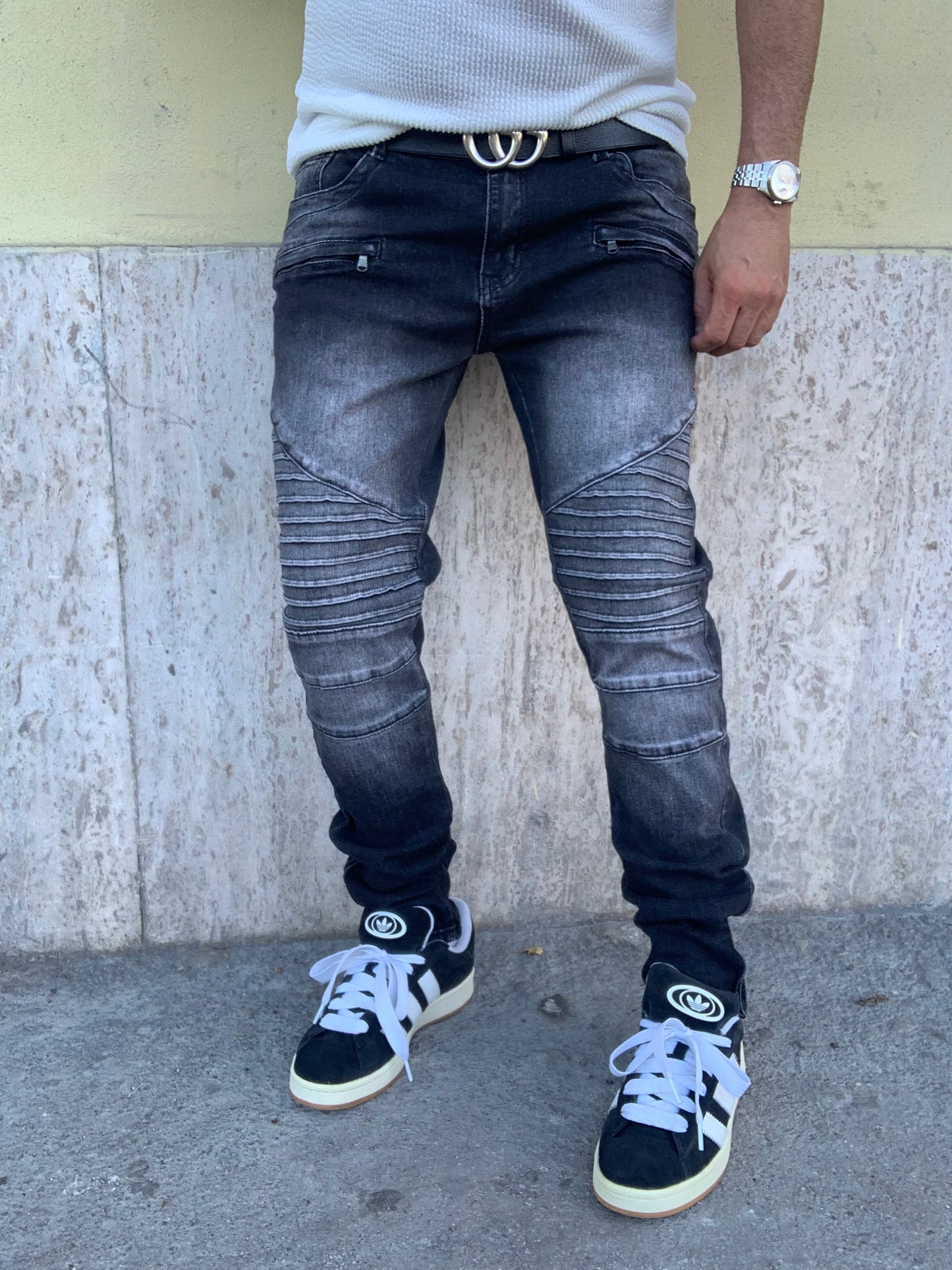 Biker Balmain wash Grey zip