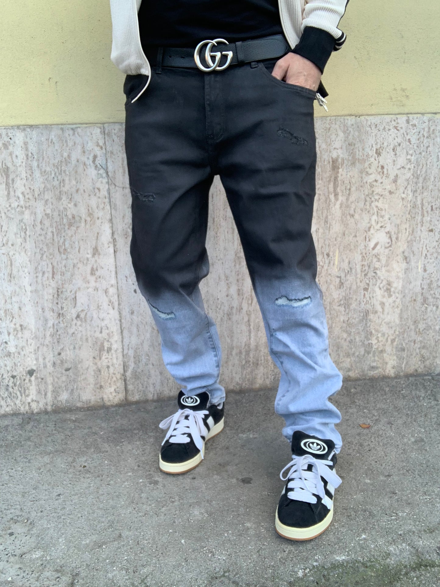 Baggy wash Black light blue