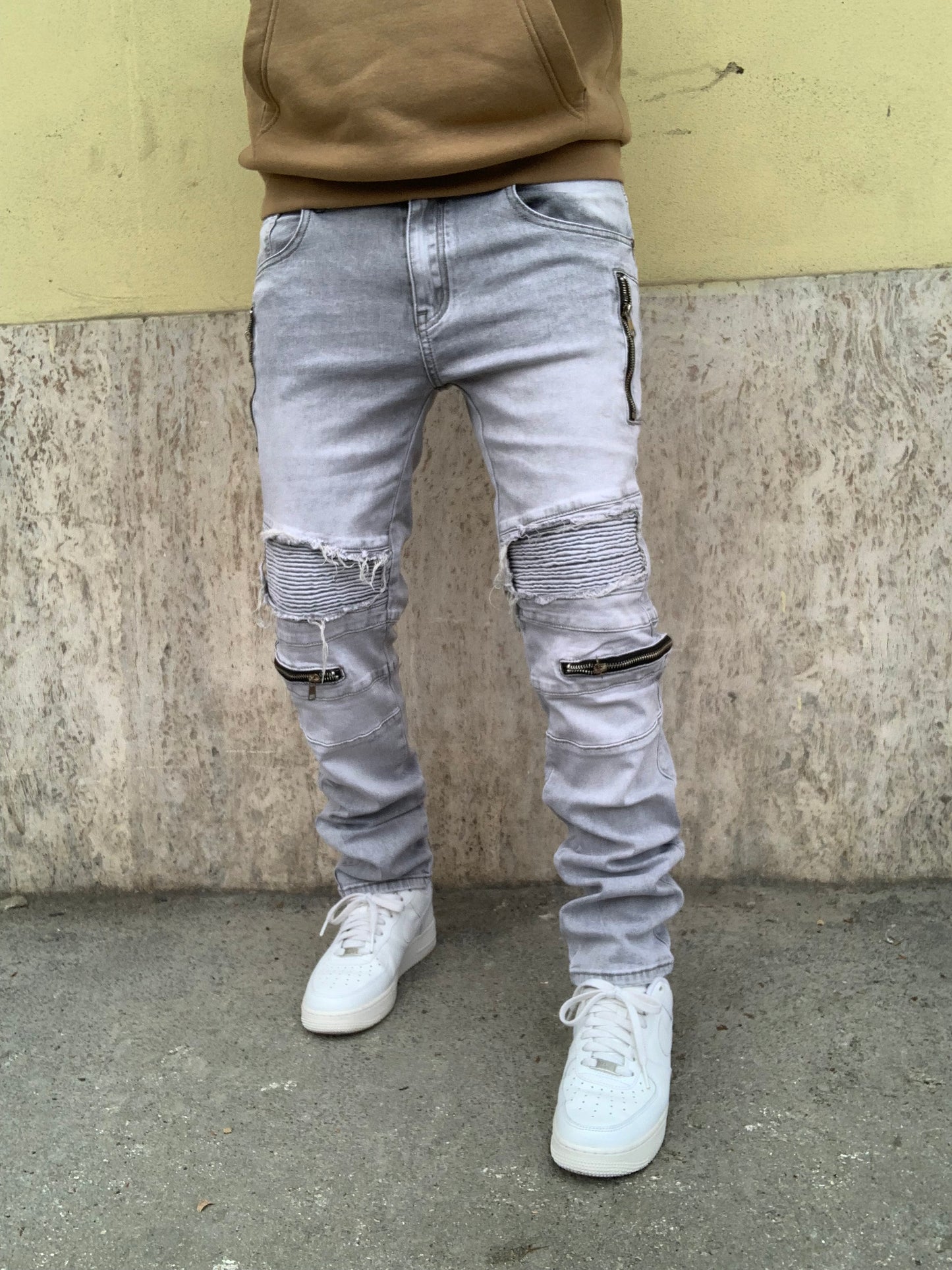 Biker Mood Balenciaga multizip Grey
