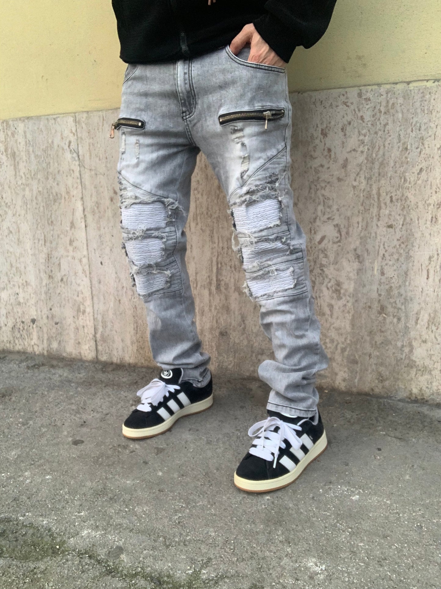 Biker Mood balmain destroy Grey