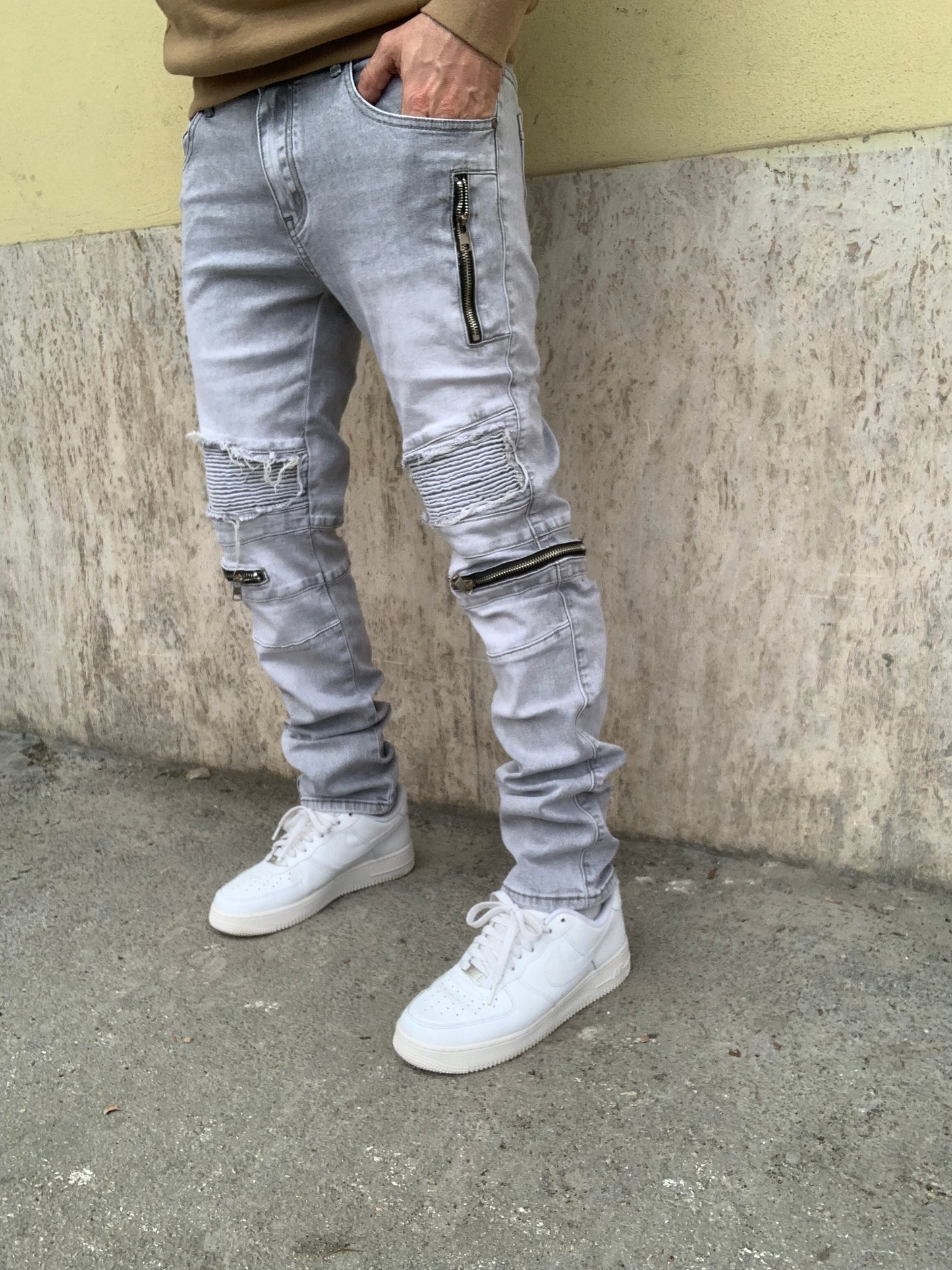 Biker Mood Balenciaga multizip Grey