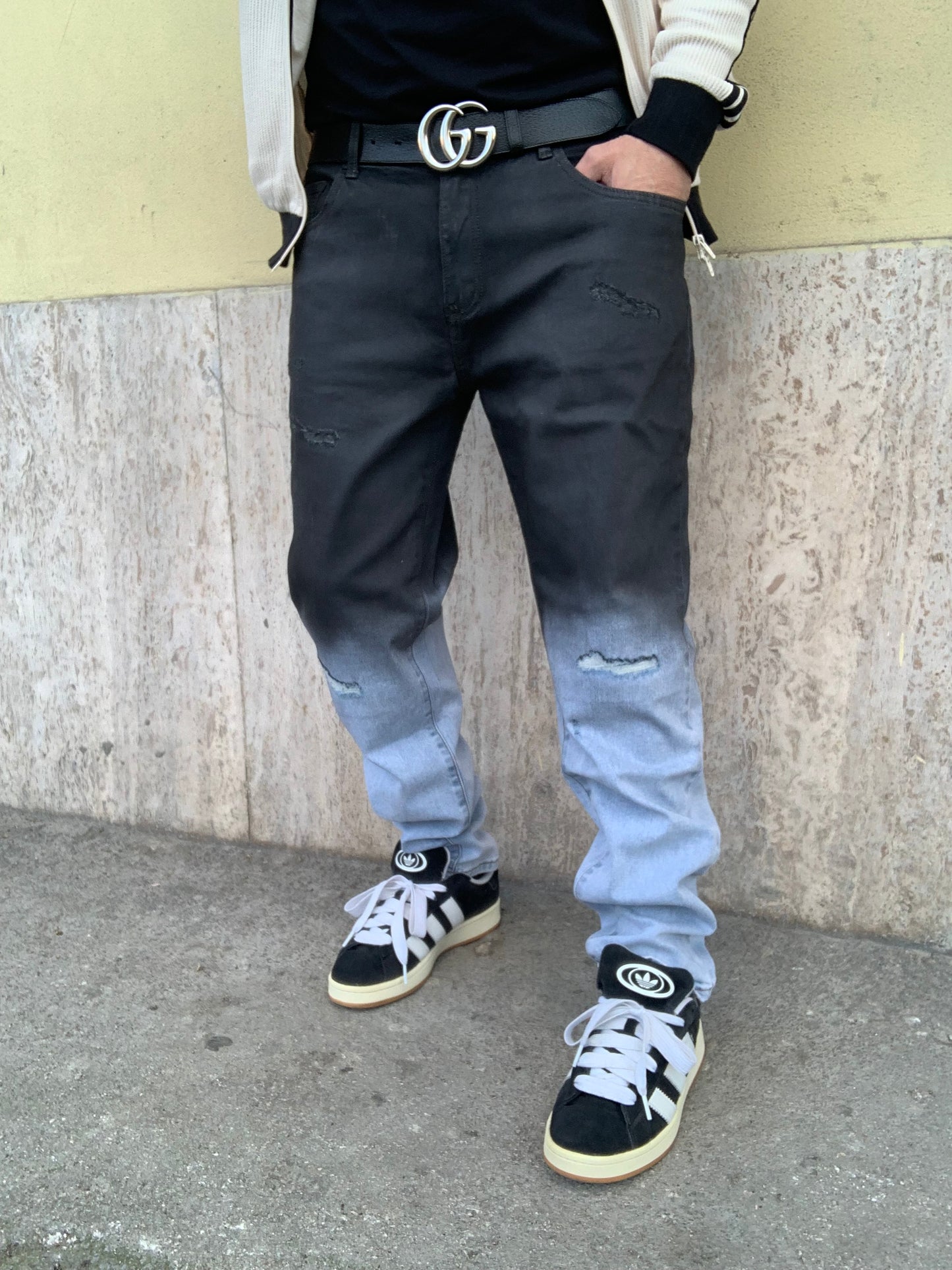 Baggy wash Black light blue