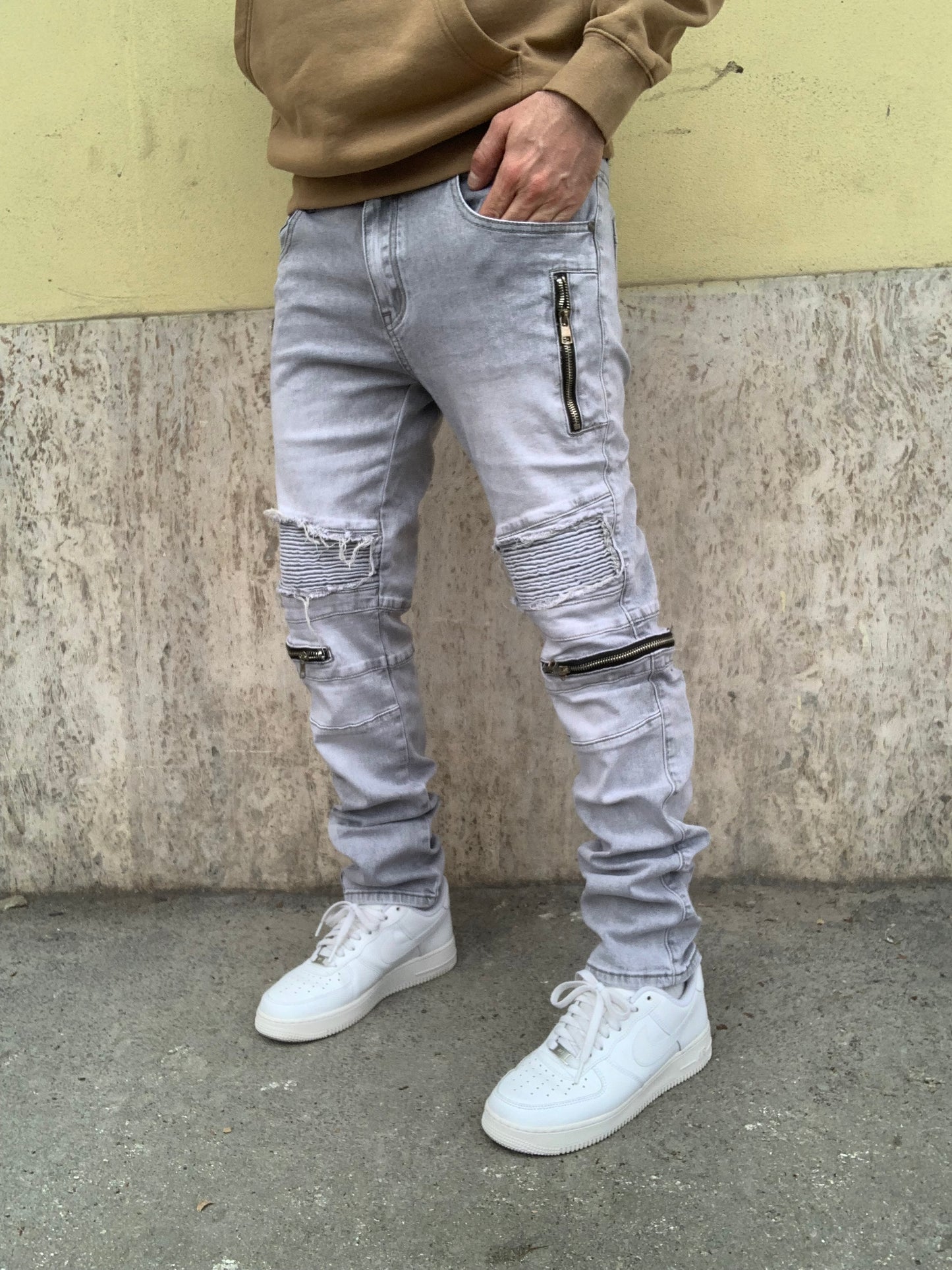 Biker Mood Balenciaga multizip Grey