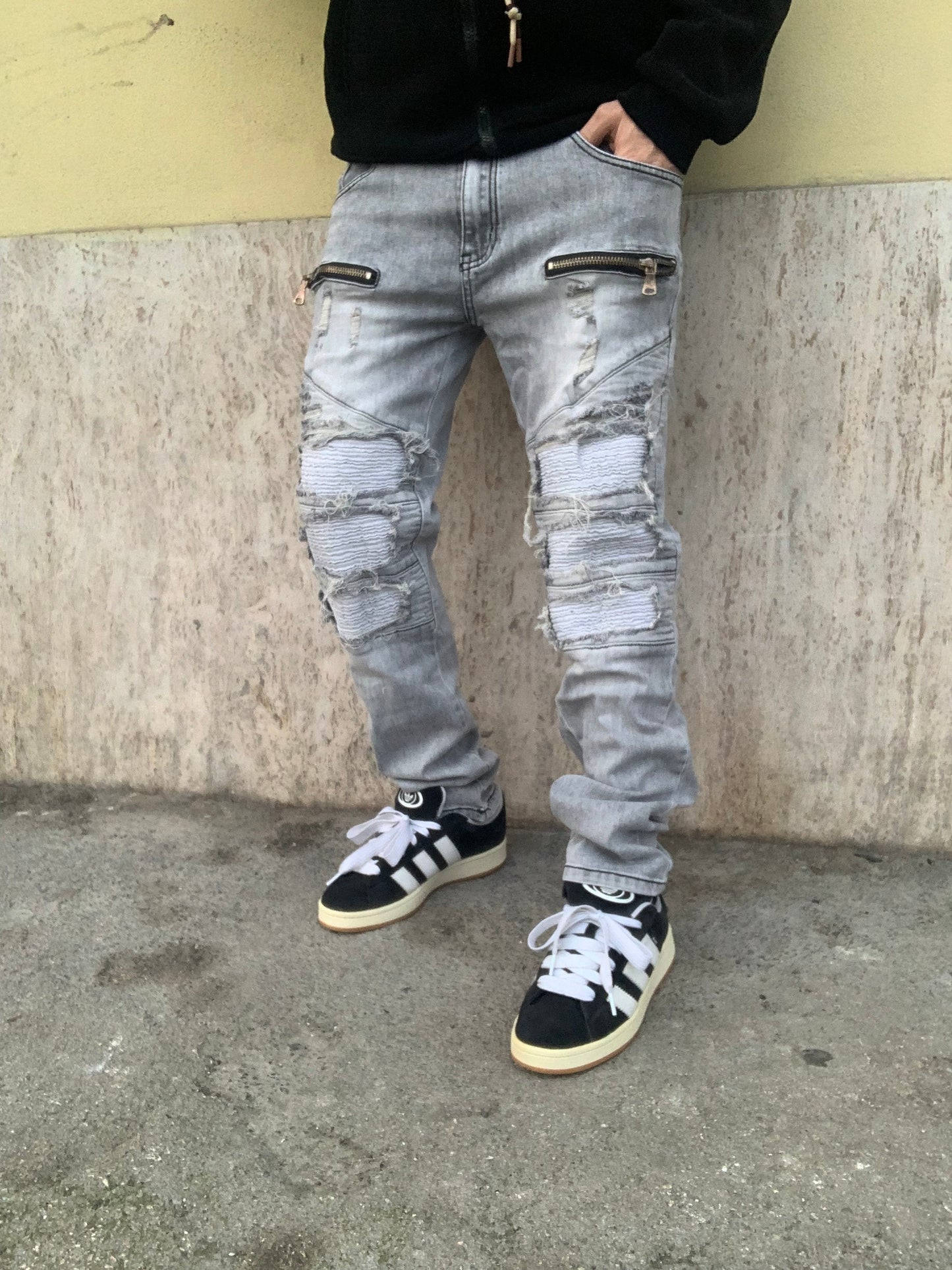 Biker Mood balmain destroy Grey