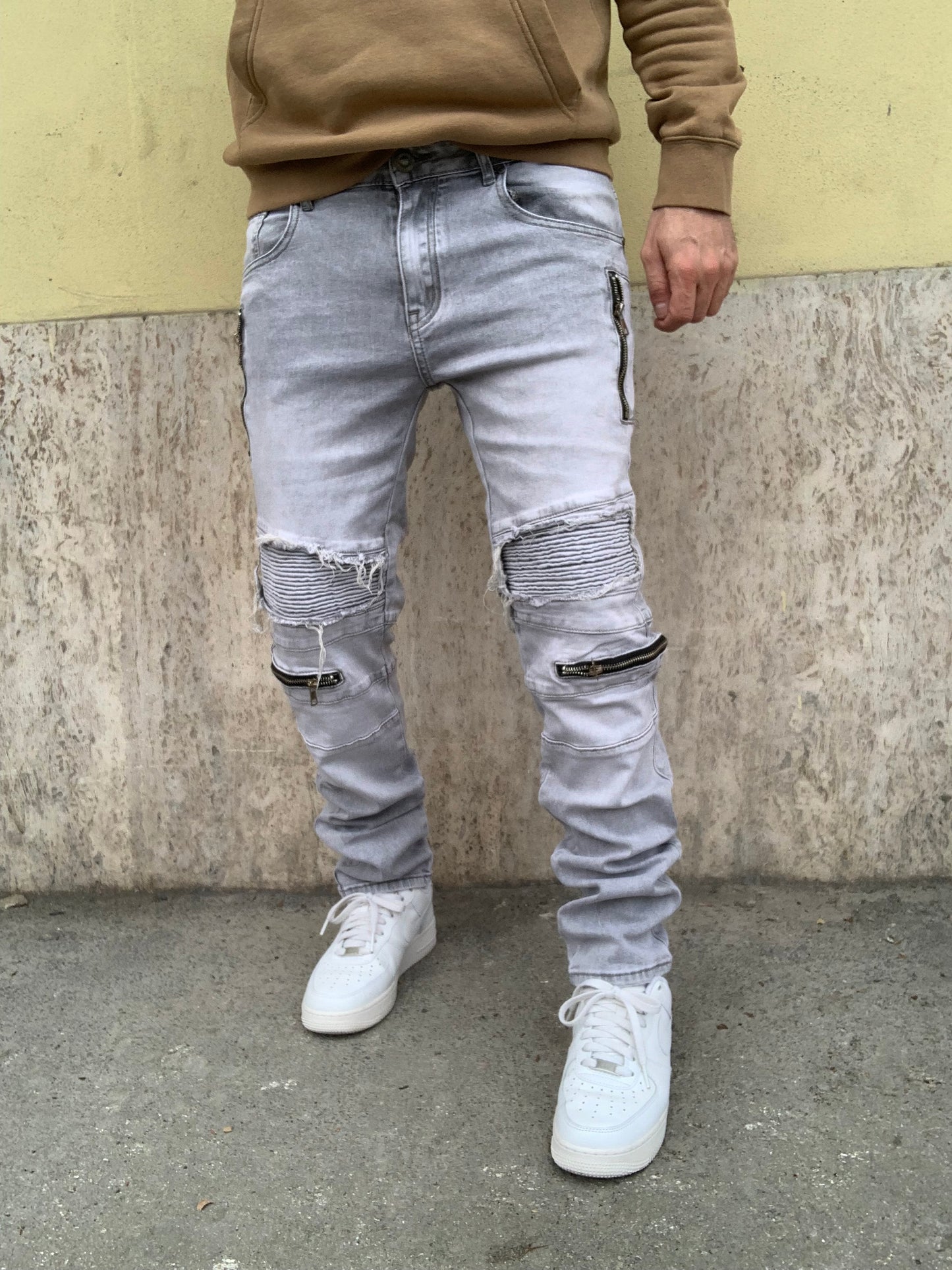 Biker Mood Balenciaga multizip Grey