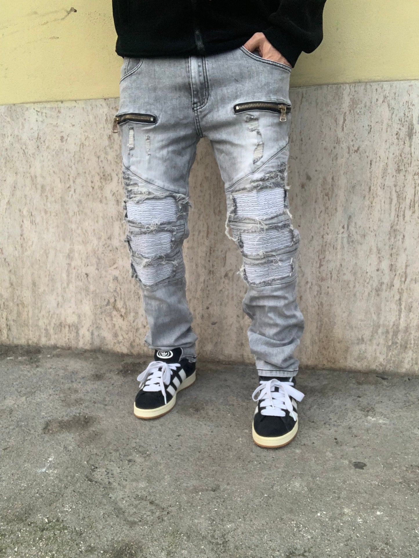 Biker Mood balmain destroy Grey
