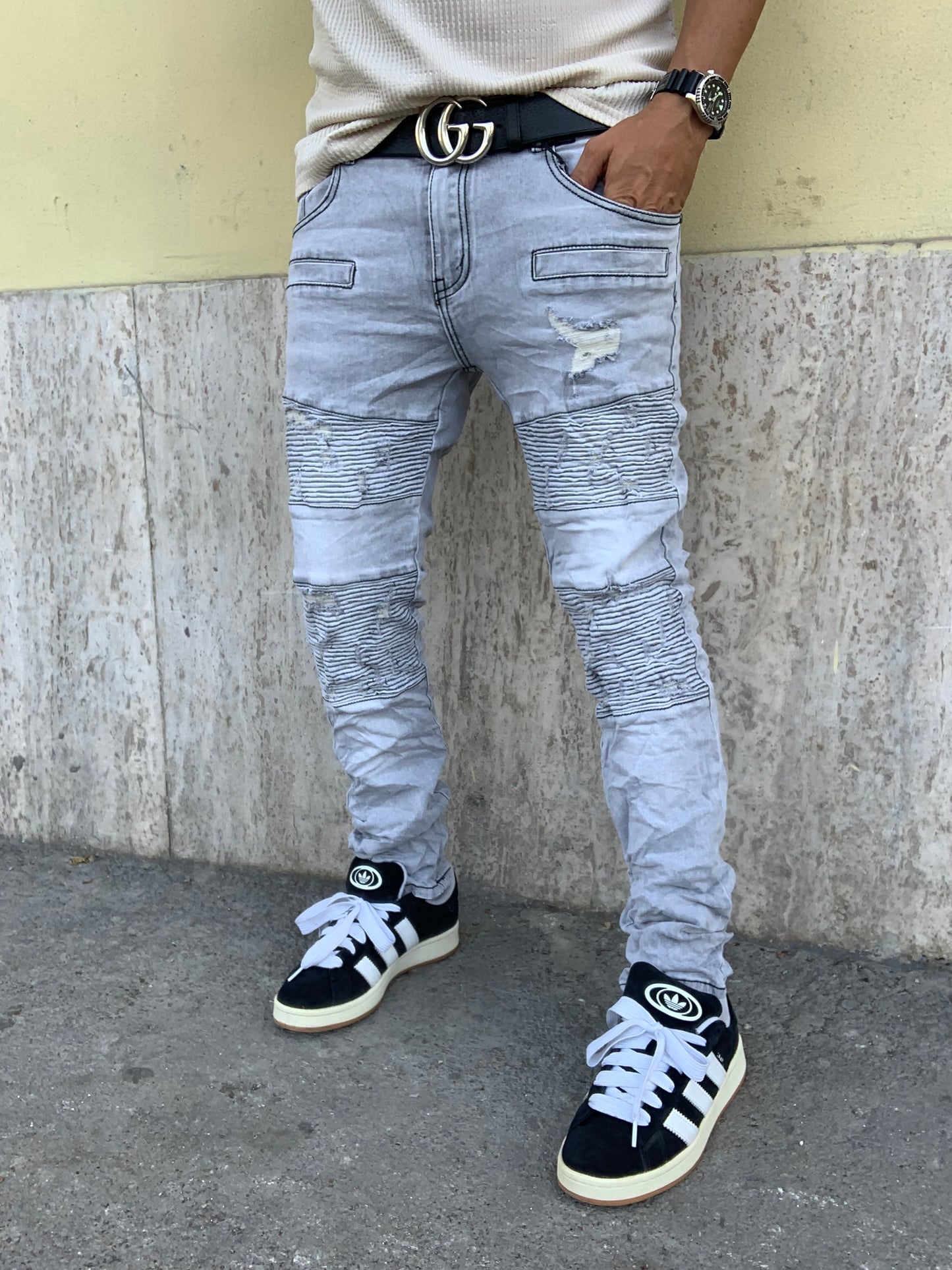 Biker Mood balmain Grey wash