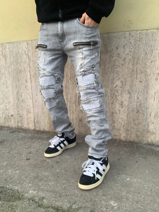 Biker Mood balmain destroy Grey